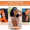 Lommel Drawstring Ponytail,14 Inch Ponytail Extension for Black Women Curly Drawstring pony tails hair extensions for Women Afro Kinky Curly Hairpieces for Daily Use(Brown and Honey Blonde)