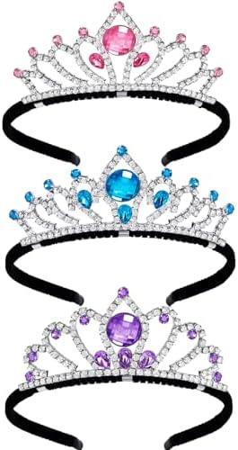 NEIJIANG Princess Tiara Crown Headpieces, Dress Up Set for Little Girls, Kids Play Jewelry, Costume Accessories, Princess Party Favors for Kids (Style 2), Large