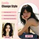 Clip in Bangs, Synthetic Wispy Bangs Hair Clip, Medium Brown Fake Bangs Fringe with Temples Hairpieces for Women Natural Curved Hair Extensions for Daily Wear