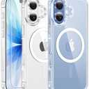 FNTCASE for iPhone 17 Case Clear: Magnetic Phone Cases with Screen Protector Drop Proof Compatible with Magsafe Slim Anti Yellowing Rugged Shockproof Protective Transparent Cell Cover (A-Clear)
