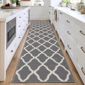 SHACOS Washable Kitchen Runner Rug 2'x8', Dirt Trapping Entryway Rug Runners, Non Slip Rubber Backing Hallway Carpet Runners Floor Mats, Light Gray