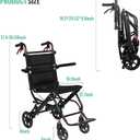 Ultra-Lightweight Wheelchair for Adults & Seniors |Only 16lbs| Compact Foldable Travel Wheel Chair with Extendable Footrest & Handle | Premium Aluminum Alloy | Portable Transport Wheelchair