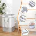 FairyHaus Laundry Basket 100L, 2Pack Laundry Hamper with Easy Carry Handles, Collapsible Laundry Baskets Hampers for Bathroom Clothes Storage Grey