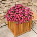 Daisy Artificial Flowers for Outdoors Decoration, 6 Bundles Fake Plants Flowers Bouquet Faux Flowers for Outdoor Planter Look Real UV Resistant Silk Flowers for Outside Garden Porch Patio, Dark Red