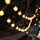 Metaku Solar String Lights Outdoor 23ft 50 LED Globe Lights Solar Powered 8 Modes Auto On/Off Waterproof Decorative Lights for Patio Garden Gazebo Bistro Balcony