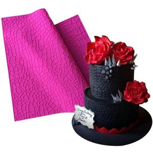 ART Kitchenware Large Size Crocodile Alligator Impression Mat Embossed Silicone Cake Lace Mat 23.6x 15.75" Fondant Cake Decorating Tools Gum Paste Molds Cake Molds Pastry Baking Tools BLM-26