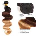 30 32 34 Inch T1B/4/27 Bundle Honey Blonde Body Wave Human Hair Bundles Peruvian Virgin Hair Three Tone Black and Honey Blonde Bundles Human Hair Ombre Body Wave Bundle