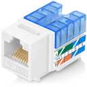 Everest 90 Angled RJ45 Cat5e Keystone Jacks 50-Pack in White - Slim Profile Female RJ45 Connectors - Cat 5e Keystone Jack - Compatible with 90 Angled Speed Termination Tool - easyJACK (B094WB91H3)