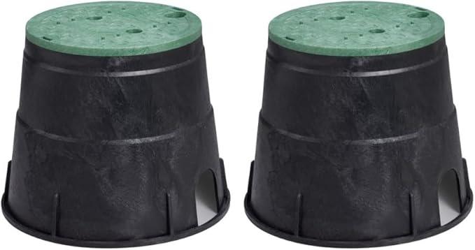 Orbit 53211 Sprinkler System 10-Inch Circular Valve Box,Blacks (Pack of 2)
