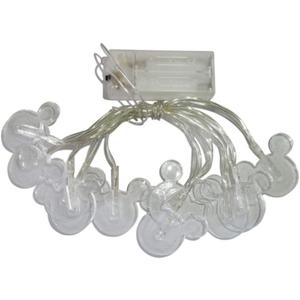 1.65m 10LEDs Decorative Cartoon Animal Mouse Night Mood Light Romantic Lamp for Home Indoor Bedroom Party Festival Dcor(White)