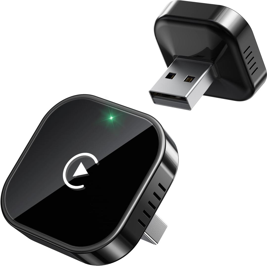Teeran Wireless CarPlay Adapter for iPhone (2026 Upgraded), Mini Plug & Play for Cars with Factory Wired Apple CarPlay, Fast & Stable Connection, Easy Setup, Wide Vehicle Compatibility USB & USB C
