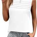 Micoson Womens Tank Tops 2025 Summer Casual Sleeveless Tops Loose Flowy Crewneck Shirt Basic Tees (X-Large, White)
