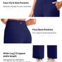 G4Free EverGoing Wide Leg Ankle Pants for Women 7/8 Length Yoga Dress Pants High Waist Stretch with Pockets Casual Work