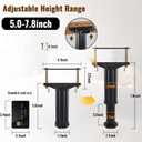 YHK 4PCS Adjustable Height Bed Support Legs 5.0-7.8inch, Heavy Duty Bed Frame Support Legs for Bed Slat and Frame, Plastic Bed Frame Support Replacement Bed Support Reinforcement Parts