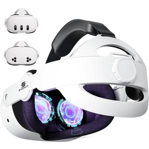Saqico Head Strap for Meta Oculus Quest 3S/ Quest 3, Pressure-Free Elite Strap Accessories Replacement, Adjustable Headband Soft Cushion VR Headset Enhanced Comfort & Balanced Fit for Longer Immersion