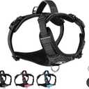 No Pull Dog Harness for Small Dogs – Soft Padded Reflective Oxford Vest, 2 Leash Clips, Adjustable Lightweight Fit, Black (S, Black)