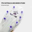 KELME Flash Laceless Soccer Cleats Men High-Tops Lightweight Soccer Shoes Outdoor Unisex Adult Youth Artificial Multi Ground (6.5, White Gold)