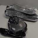 Mask Fins Snorkeling Gear for Adults, Full Face Snorkel Mask & Adjustable Swim Fins Snorkel Set, Panoramic View Snorkel Mask Dry Top Anti-Fog Anti-Leak (Black)