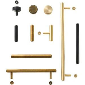 Solid Brass Plain Cabinet Knob Matte Black Antique Brass T-bar Wardrobe Cabinet Drawer Door Handle Pull,CH055,BLK,T55