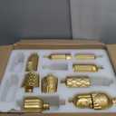 Yaomiao 30 Pcs Vases Bulk Colored Flower Glass Bud Vases Valentine Vintage Colored Glass Bottles Colorful Rustic Embossed for Home Wedding Table Decorations Gifts (Gold Series)