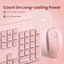 Wireless Keyboard and Mouse Comb, VEILZOR 2.4G Ultra-Slim USB Keyboard Mouse Set, Water-Dropping Keycaps, 12 Shortcuts, Wireless Keyboard for PC Laptop Windows XP/7/8/10, Vista, Mac, Pink
