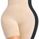 Shapewear Tummy Control for Women High-Waist Body Shaper Thigh Slimmer Butt Lifter Shapewear Shorts Under Dress Pack Of 2