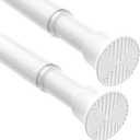 Spring Tension Curtain Rod for Window,White 31-76" 2 Pack Shower Rod | No Drilling Installation,6.6lbs Max Load,7/8inch Spring Rod Diameter, Adjustable for Doorway, Closet, Kitchen,Bathroom