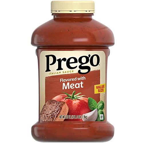 Prego Italian Tomato Pasta Sauce Flavored With Meat, 67 oz Jar 6 pack, 10/16/2025