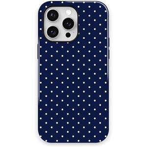 Zilkaifly Trendy Cute Hybrid 2 Layer Navy Blue Polka Dot Phone Case for iPhone 13 Pro Max,Navy