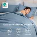 Bedsure Full Size Comforter Set - 7 Pieces Grayish Blue Full Bedding Set for All Seasons, Boho Contrasting Design Bed in a Bag with Comforter, Sheets, Pillowcases & Shams