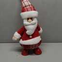 QLEKEY Christmas Santa Red & White Singing & Dancing Santa Claus Festive Home Holiday Decoration for Home, Table, Shelf