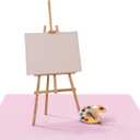 Drydiet 55x55 Inch Extra Large Craft & Painting Floor Mat  Waterproof NonSlip PVC Art Rug, Floor Protector for Easel Painting Pottery Messy Projects, Washable Rollup Spill Mat(Pink, Plain)