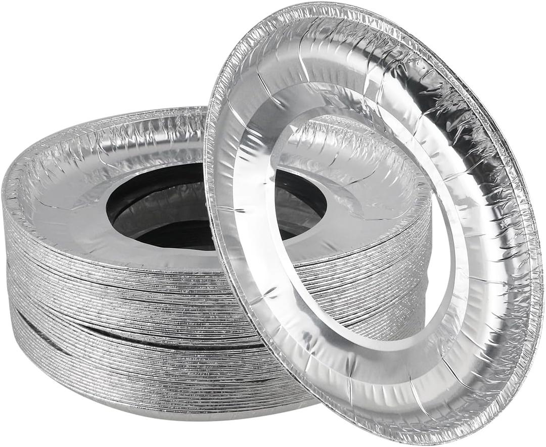 Oedema 40 Pack Aluminum Foil Stove Burner Covers 9" Round Gas Stove Burner Covers Gas Stove Top Protector for Kitchen Cooking