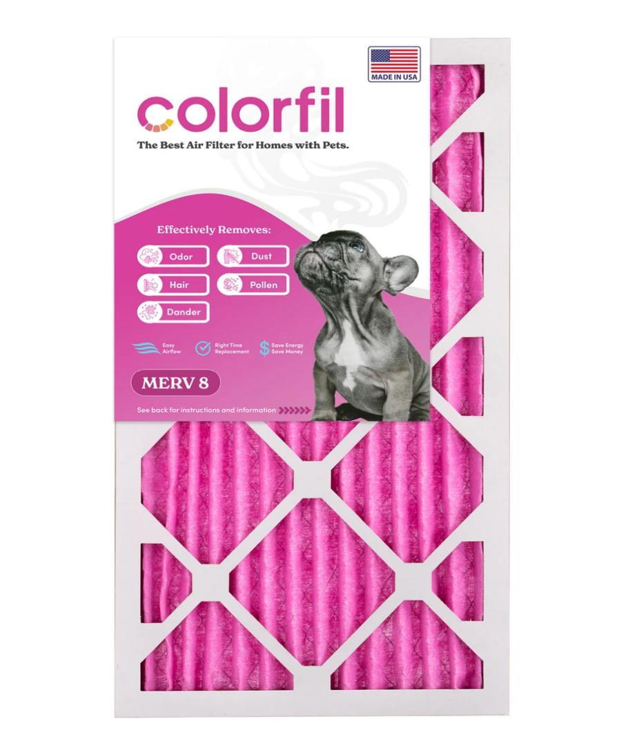 Air Filter by Colorfil | Color Changing Filters for Cat and Dog Odor  20x25x1, 
Pack of 2