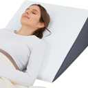 Bed Wedge Pillow for Sleeping, 8" 24" 24" Triangle Pillow Wedge, Cooling Memory Foam Top, Elevated Support Wedge Pillow - Removable Washable Cover