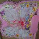 Butterfly Party Decorations Set with Bat and Blindfold, 14 x 12 in Pink Butterfly Birthday Piata with Bow and Wildflower Print, Girls Birthday Party Decorations