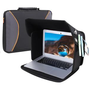 Laptop Sun Shade Laptops Sun Glare Shield Laptop Sunshade Bag for Working Outside Privacy Screen Hood Foldable Shield Cover 12-14'' (Patent Pending)