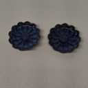 Ceramic Jewelry Dish Tray - 4-Leaf Clover Ring Holder Lotus Trinket Tray, Elegant Decorative Gift for Women (2Pcs Blue - Lotus Leaf)