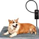 Niubya Pet Heating Pad for Dogs and Cats, Adjustable Temperature and Waterproof Pet Heated Mat with Timer, Electric Heating Pet Bed with Chew Resistant Cord and Soft Washable Cover, 30" x 18" (Grey)