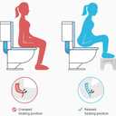 7 inch Folding Toilet Stool, Squatting Poop Stool, Bathroom Potty Step Stool, Toilet Assistance Steps, Step Stool, Fits All Toilets, Detachable  Stackable, for Healthier Toilet Posture (Black)