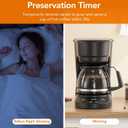 Electactic 5-Cup Drip Coffee Maker, a compact coffee machine with a digital clock and 24-hour programmable timer, featuring Auto Shut-Off, and a Removable Filter Basket for Home & Office-Deep Black