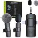 Professional Wireless Lavalier Microphone (3-in-1) for iPhone, iPad, Android - Studio Lapel Mic for Vlogging Youtube TikTok Interview Podcast Video Recording - Clip On Portable - Mini Lav