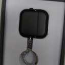 Ultra Slim Ring Case with Keychain  Portable Gym Jewelry Box, Compact Travel Ring Holder, Small Black Jewelry Organizer for Women and Men(1.4 x 1.4 x 0.7 in)