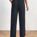 PRETTYGARDEN Women's Pants Dressy Casual 2025 Fall Elastic High Waisted Work Office Corduroy Trouser Slacks with Pockets (Black, L)