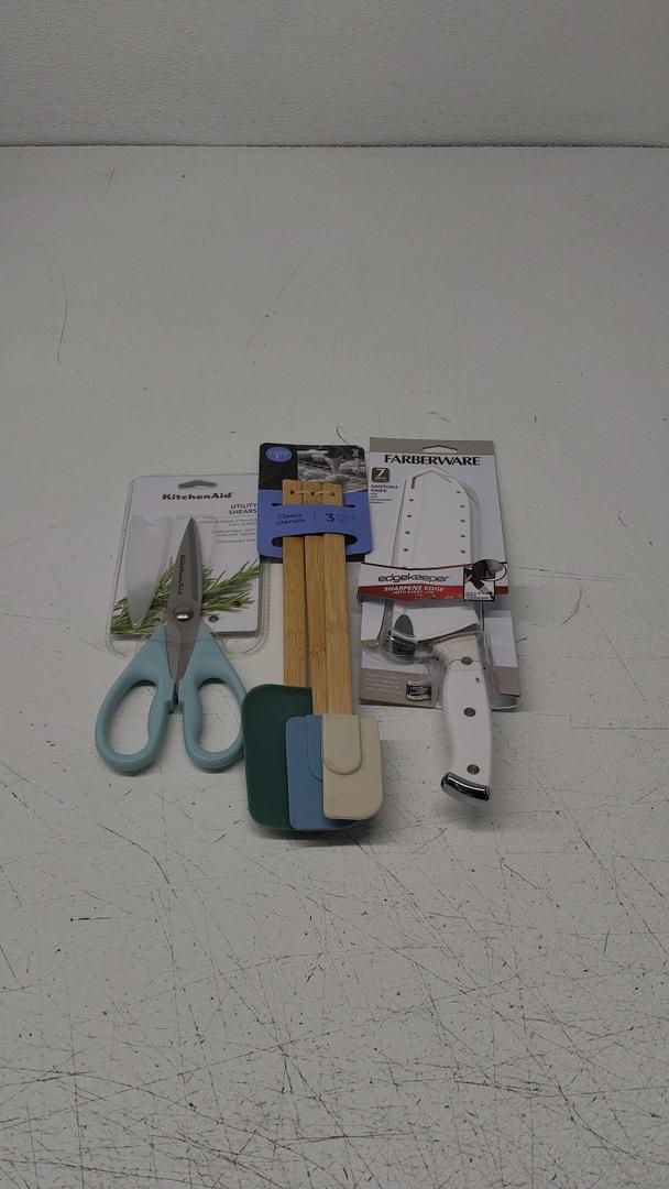 Kitchen Aid Utility Shears, Core Kitchen 3Pcs, & Farberware Knife