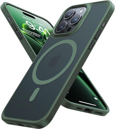 TORRAS Magnetic Guardian Designed for iPhone 15 Pro Max Case, Compatible with MagSafe, Military Grade Drop Tested, Slim Translucent Matte Case for iPhone 15 Pro Max Phone Case (6.7"), Alpine Green
