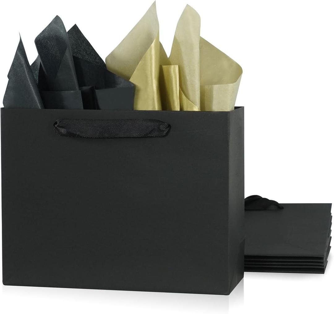 Black Gift Bags (Pack Of 6)