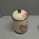Fanquare Porcelain Tea Canister, Normal Size Ceramic Jar, Vintage Gold Floral Countertop Container for Sugar, Tea, Coffee