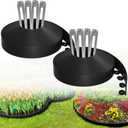 Bonviee 1.5 x 100 Landscape Edging Kit, Garden Edging Coil with 150 Pcs Spikes, No Dig Lawn Border Design