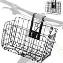 ROCKBROS Folding Bike Basket Sturdy Front Bicycle Basket Easy to Install for Scooter Mountain Bike and Beach Cruiser